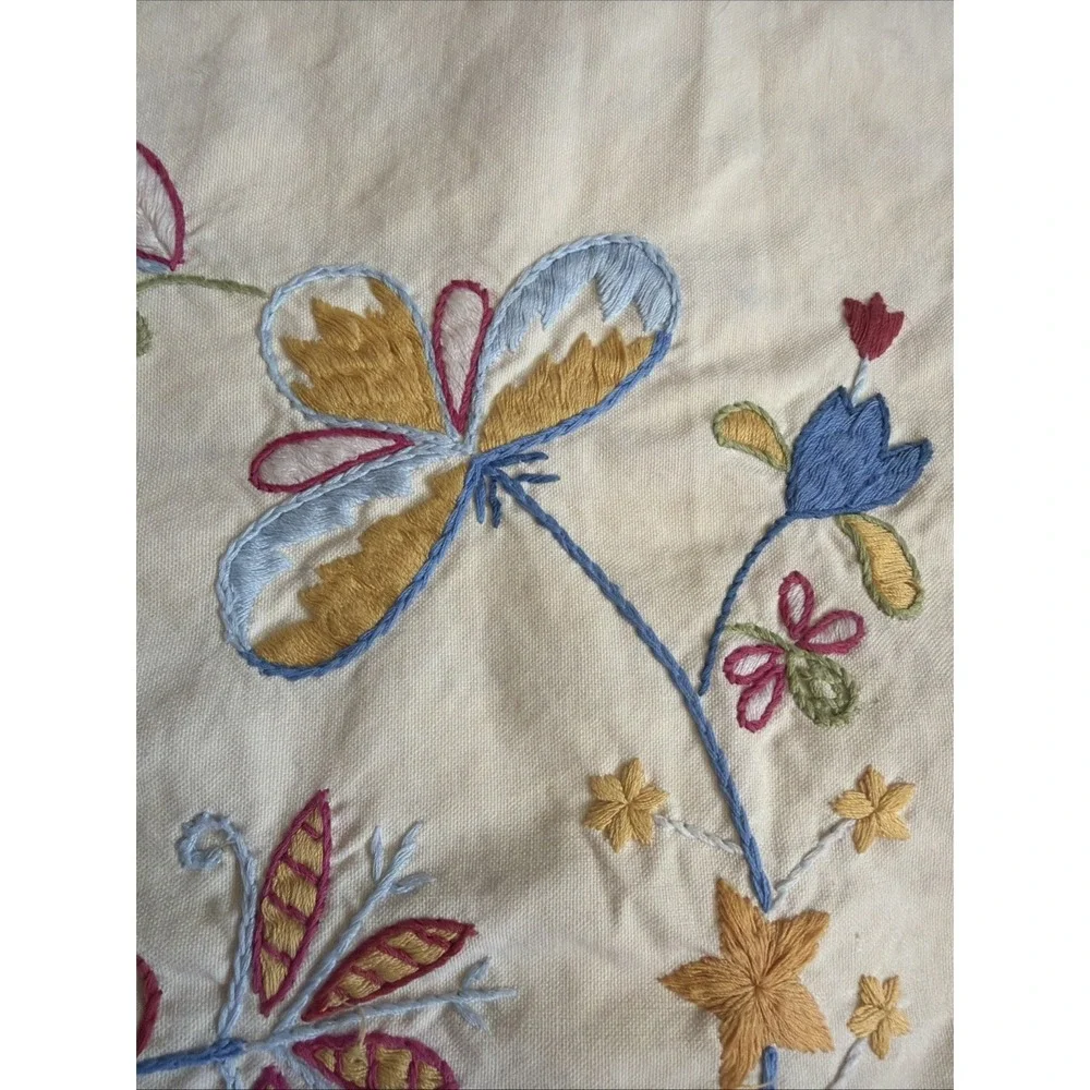 IKEA Alfhild Fagel Throw Pillow 18.5x21.25 Folk Art Embroidered Bohemian Floral